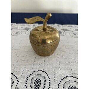 Vintage Brass Apple Bell. H 3.5 In